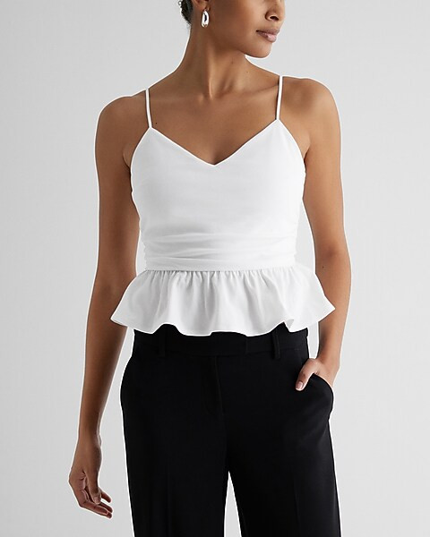 V-Neck Peplum Cami | Express