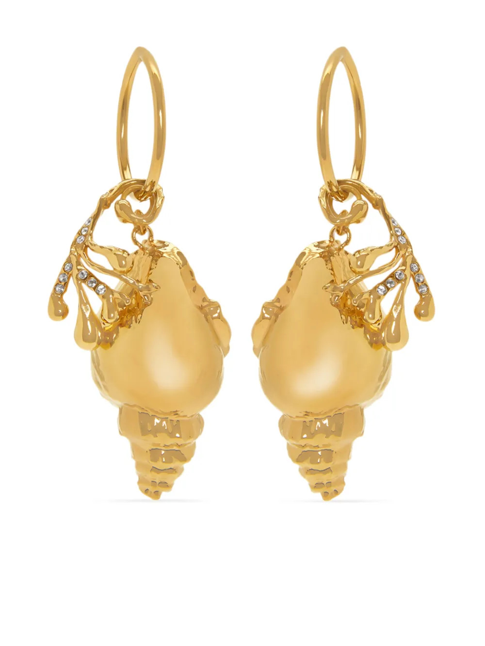 Oscar De La Renta Orecchini a Cerchio Coral & Shell | Oro | FARFETCH IT | Farfetch Global