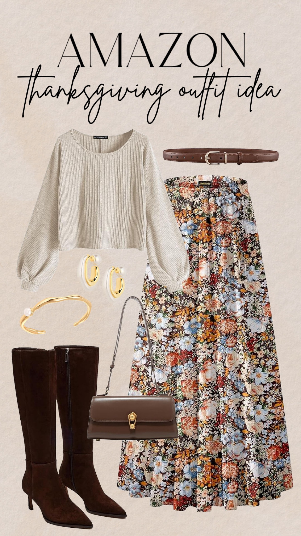The perfect Thanksgiving outfit idea from Amazon! 

#amazonfashion

Amazon fashion. Amazon floral skirt. Amazon thanksgiving outfit idea. What to wear for Thanksgiving. Amazon suede boots. Amazon trendy brown handbag. Amazon fall style  

#LTKFindsUnder100 #LTKSeasonal #LTKStyleTip