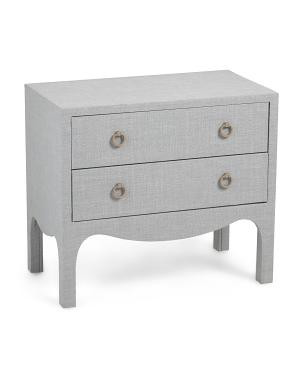 27x24 2 Drawer Linen Wrapped Side Table | TJ Maxx