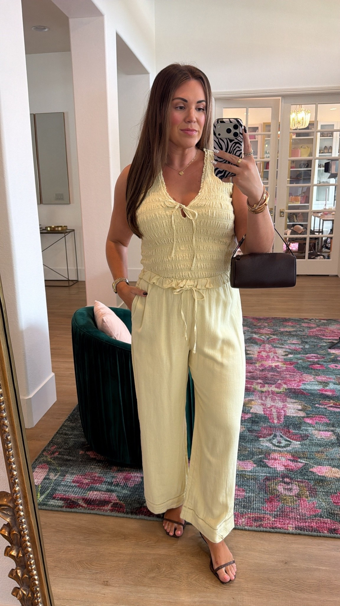 curvy midsize end of summer look! wearing size medium in butter yellow tank and medium petite in pants (i’m 5’5!) 💛 paired with chocolate brown accessories!

#LTKSeasonal #LTKMidsize
