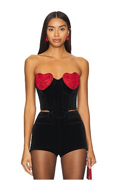 MARIANNA SENCHINA Red Heart Top in Black & Red from Revolve.com | Revolve Clothing (Global)