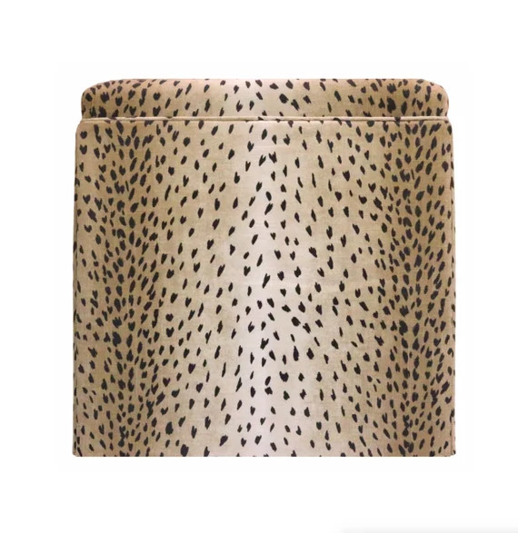 The Skirted Ottoman : Antelope Linen Print // Ebony  | Etsy | Etsy (US)