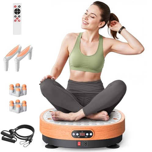 MERACH Vibration Plate Exercise Machine with Foot Massager, Office Vibrating Plate Exercise Machine for Weight Loss, 0-99 Levels Amplitude and Easy to Store, Acupressure Relieves Leg Fatigue | Amazon (US)