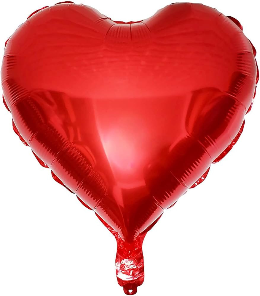 10Pcs Red Foil Heart Shaped Balloons 18 Inch Heart Mylar Balloons For Baby Shower Wedding Valenti... | Amazon (US)