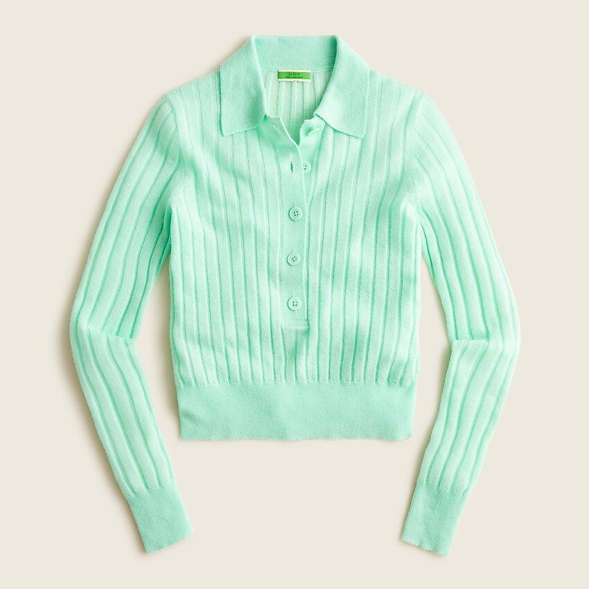 Featherweight cashmere ribbed collared sweater | J.Crew US