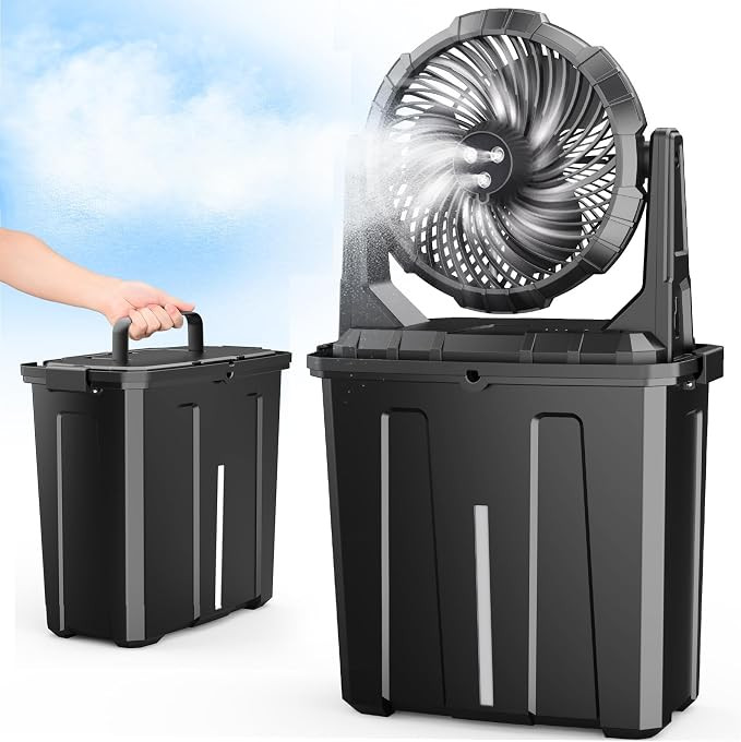 Ausic Portable Misting Fan, 9L 10-inch Outdoor Mist Fans for Outside Patios Cooling, 20000mAh Rec... | Amazon (US)