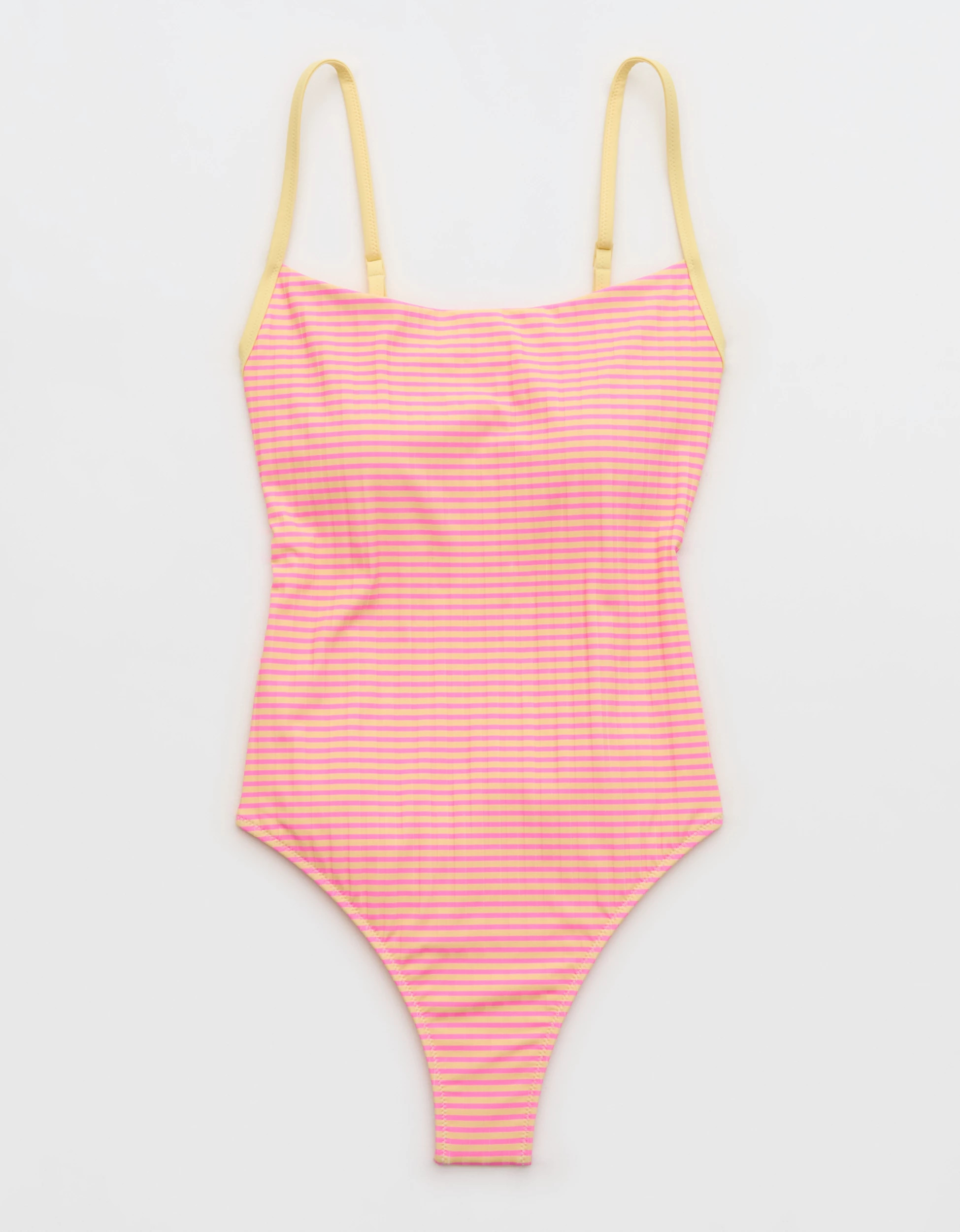 Aerie Happy Cheeks Ribbed One Piece Swimsuit | Aerie