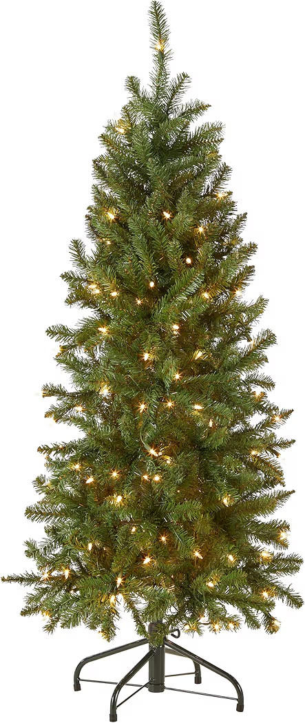 National Tree Company 4.5 ft Pre-Lit Kingswood Fir Slim Artificial Christmas Tree, 150 Clear Ligh... | Amazon (US)