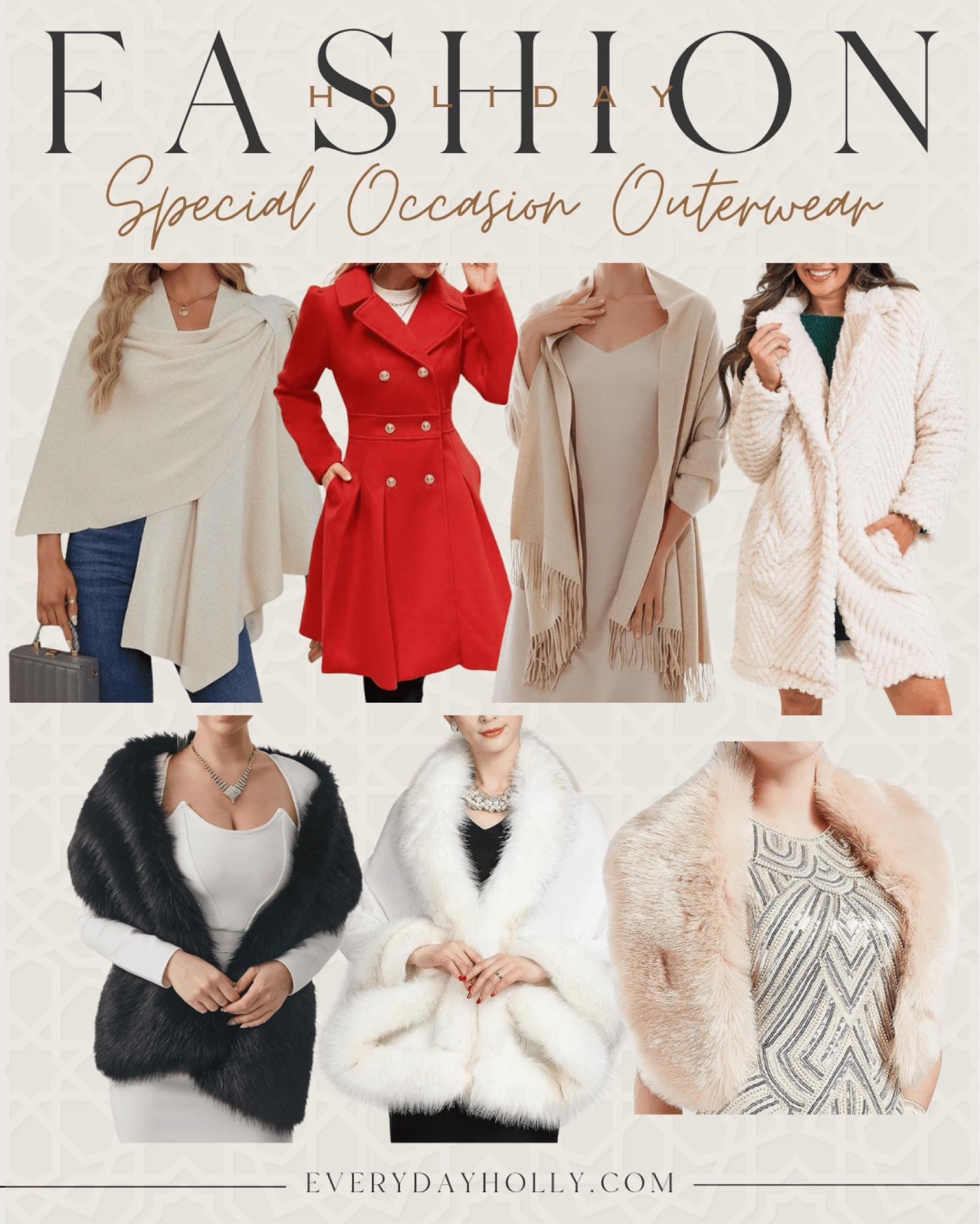 Holiday Outerwear

For the jacket in far top right, DM me! 

holiday outfits  seasonal fashion  winter coats  autumn fashion  jackets  fur coats  winter scarves  shawls  red coat  chic fashion  EverydayHolly

#LTKSeasonal #LTKstyletip #LTKover40