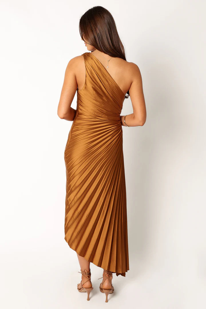 Kleo One Shoulder Maxi Dress - Golden Ochre | Petal & Pup (US)
