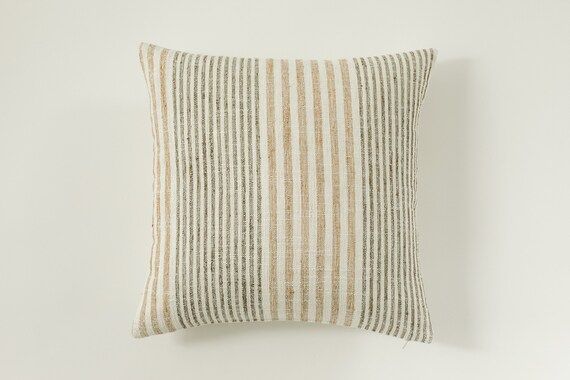 Neutral stripe pillow, neutral striped pillow, neutral pillow covers, pillow with texture, pillow... | Etsy (US)