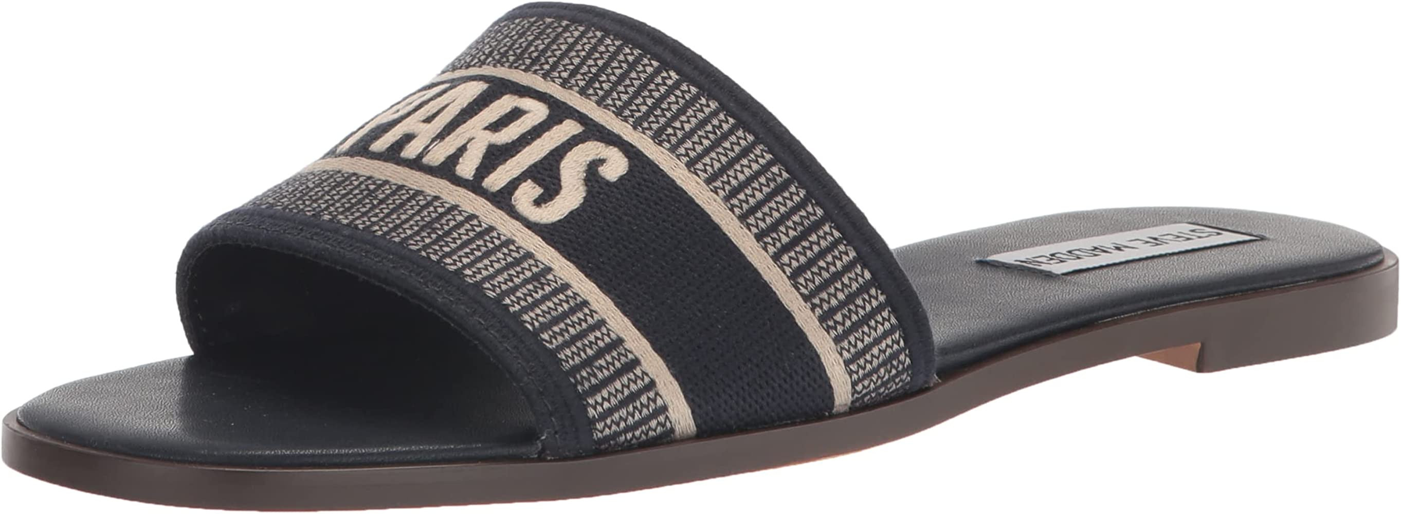 Steve Madden Women's Knox Sandal Black Sandals Black Slides Black Slide Sandals Summer Sandals 2023 | Amazon (US)