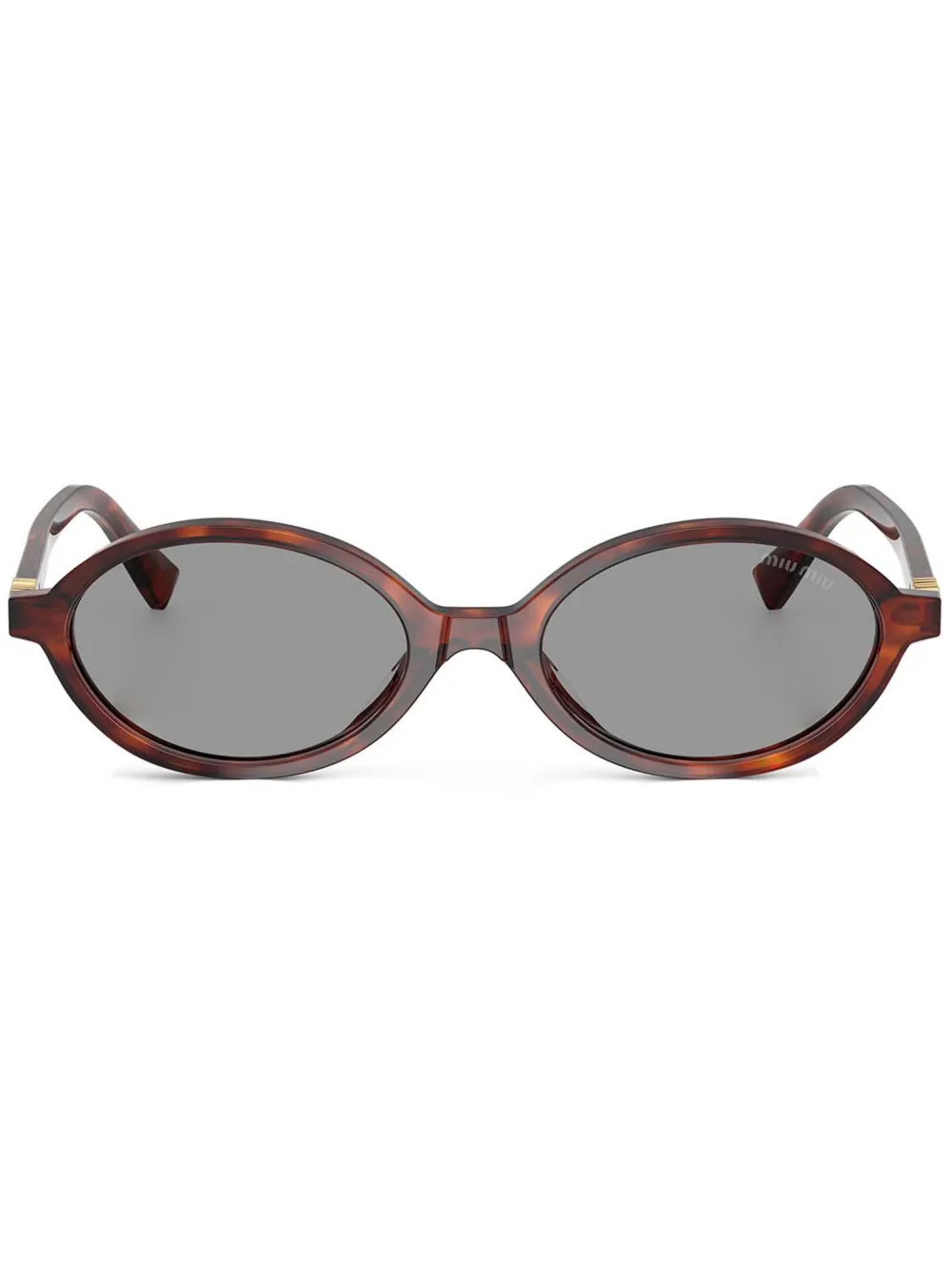 Miu Miu Eyewear oval-frame sunglasses - Brown | Farfetch Global
