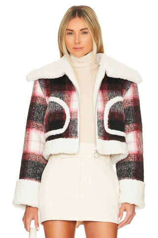 Lovers and Friends Natalie Cropped Jacket in Red & Black Check from Revolve.com | Revolve Clothing (Global)