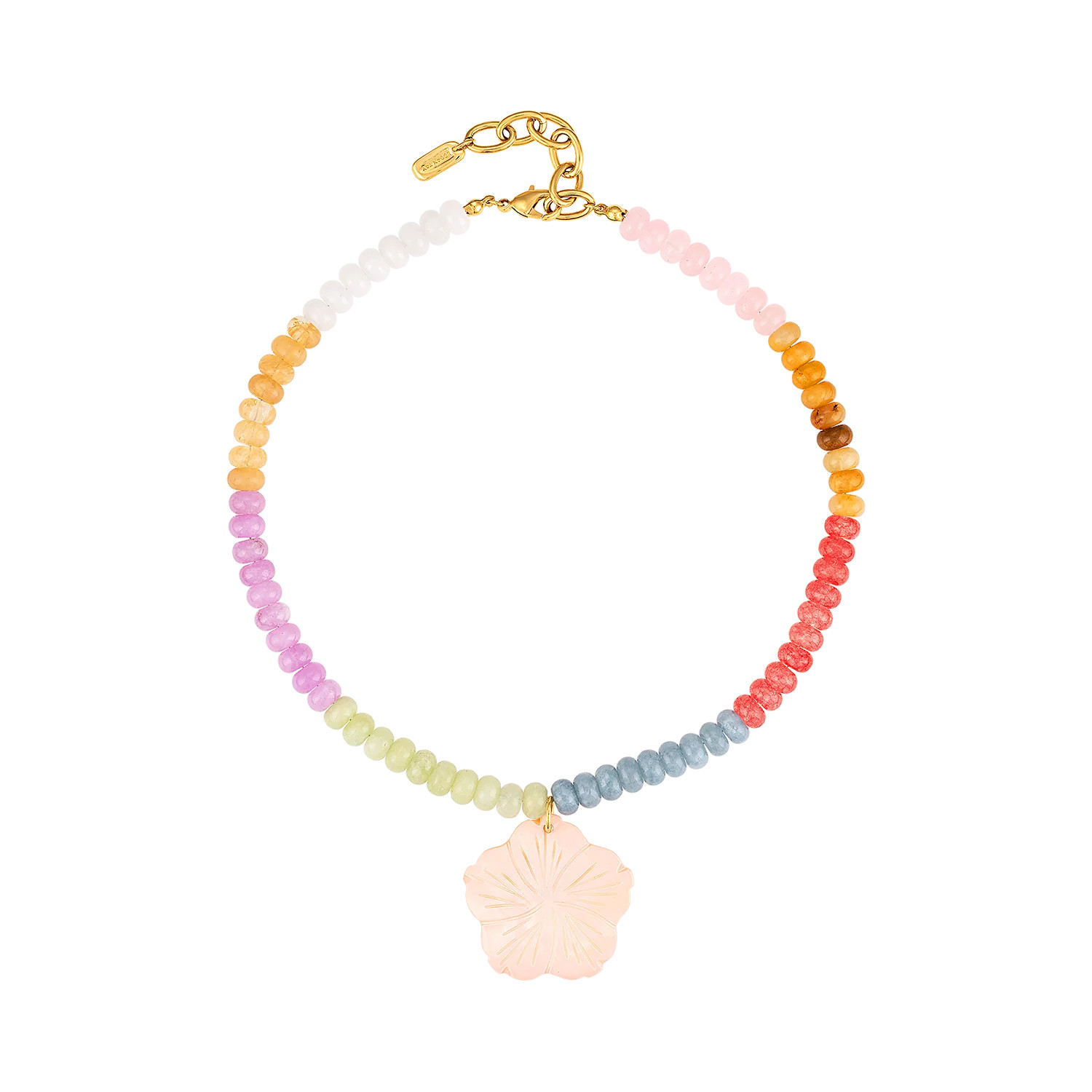 Pearl Rainbow Flower Necklace | Logan Tay