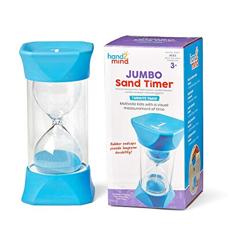 hand2mind Jumbo 1 Minute Sand Timer, Large Hourglass Timer, Sand Clock, Quiet Timer for Kids, Visual Timer for Classroom, Toddler Timer Visual Countdown, Game Timer, Calm Down Corner Supplies | Amazon (US)