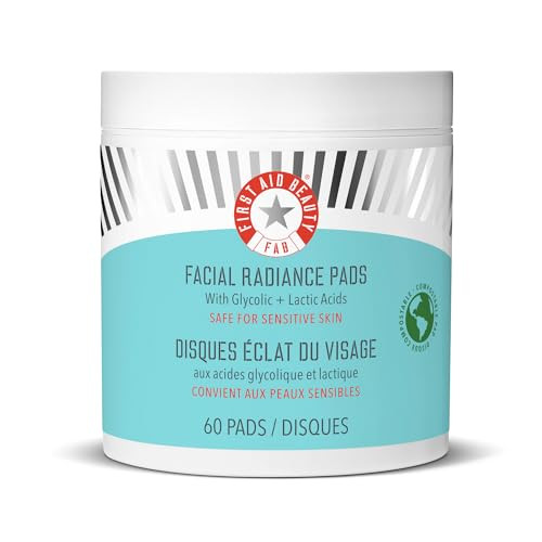 First Aid Beauty Facial Radiance Pads – Daily Exfoliating Pads with AHA that Help Tone & Brighten Skin – Compostable for Daily Use – 60 Pads | Amazon (US)