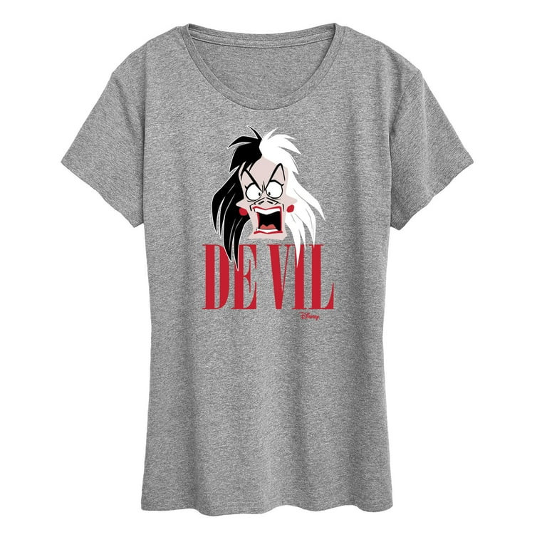 Disney Villains - Valentine's Day - De Vil Devil - Cruella De Vil - Women's Short Sleeve Graphic ... | Walmart (US)