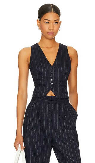 Favorite Vest in Navy Pinstripe | Revolve Clothing (Global)