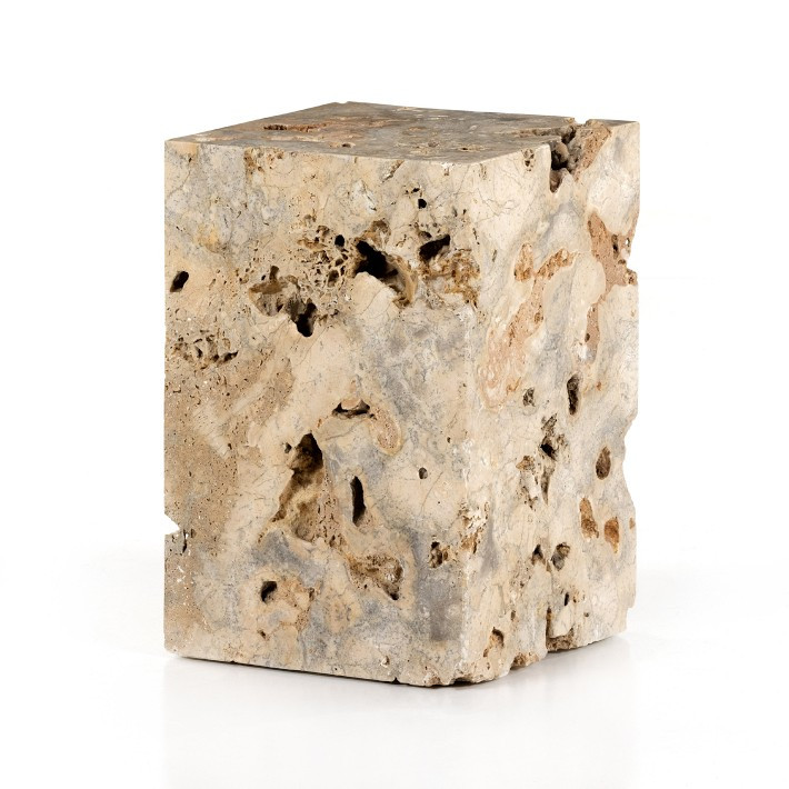 Romano Fosse Travertine End Table | Williams-Sonoma