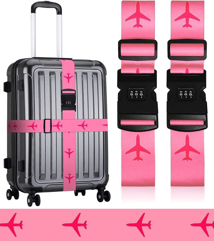 Luggage Straps for Suitcases Travel Belt Luggage Band with Lock Heavy Duty Traveling Luggage Iden... | Amazon (US)