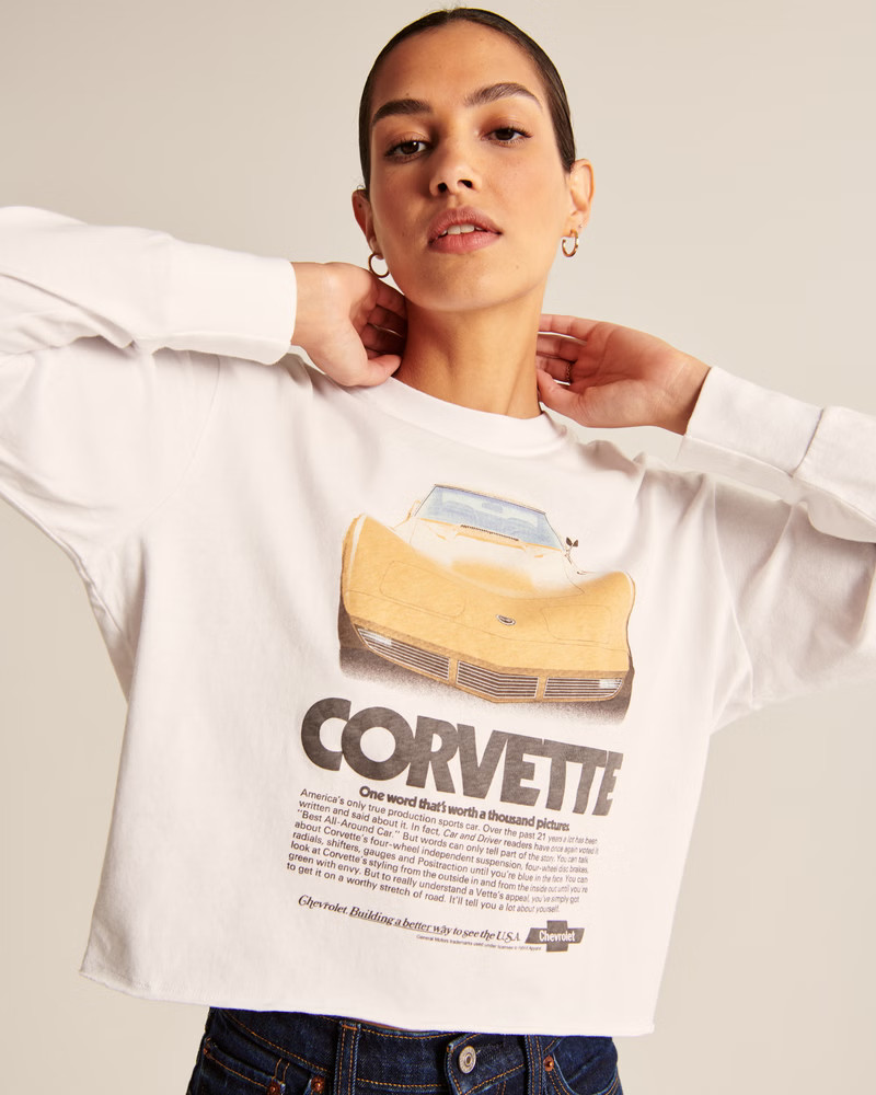 Oversized Boyfriend Corvette Cutoff Crew Tee | Abercrombie & Fitch (US)