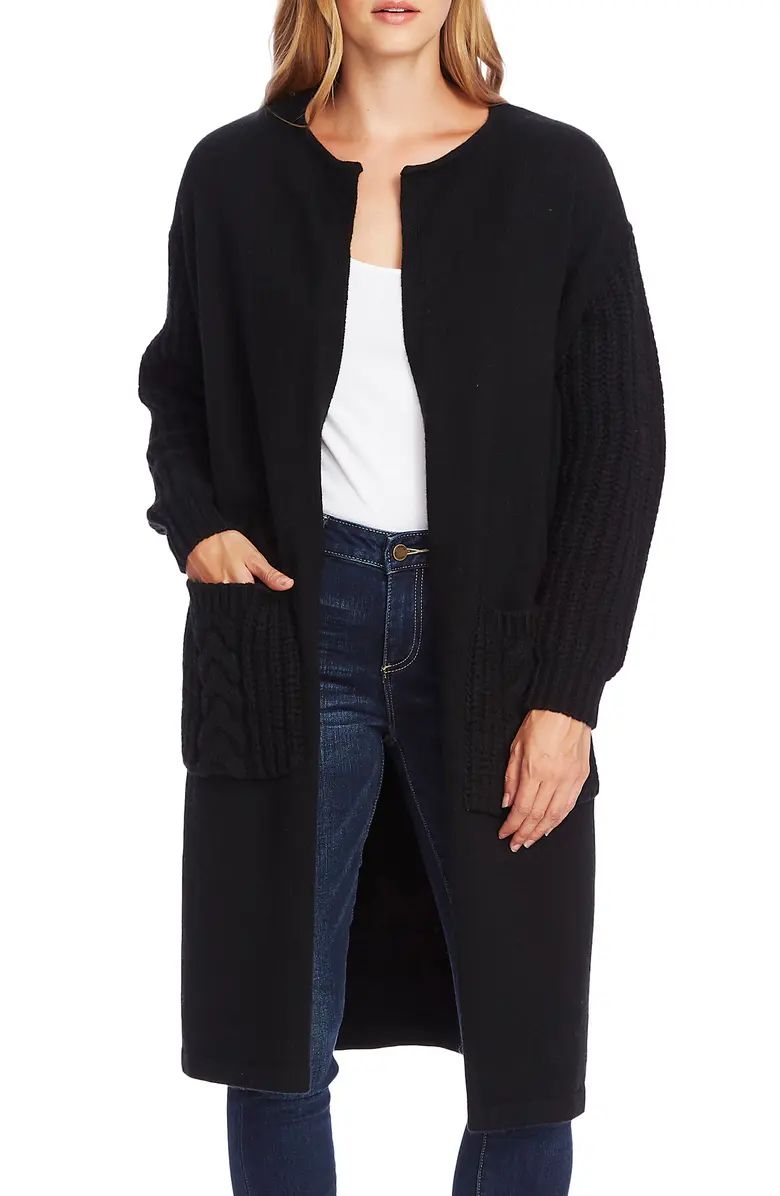 Cable Knit Detail Long Cardigan | Nordstrom