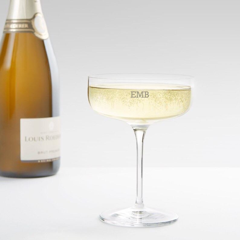 Engraved Luigi Bormioli Monogram Champagne Coupe, Wedding Gift, Custom Glass, Gifts for Her, Pers... | Etsy (US)