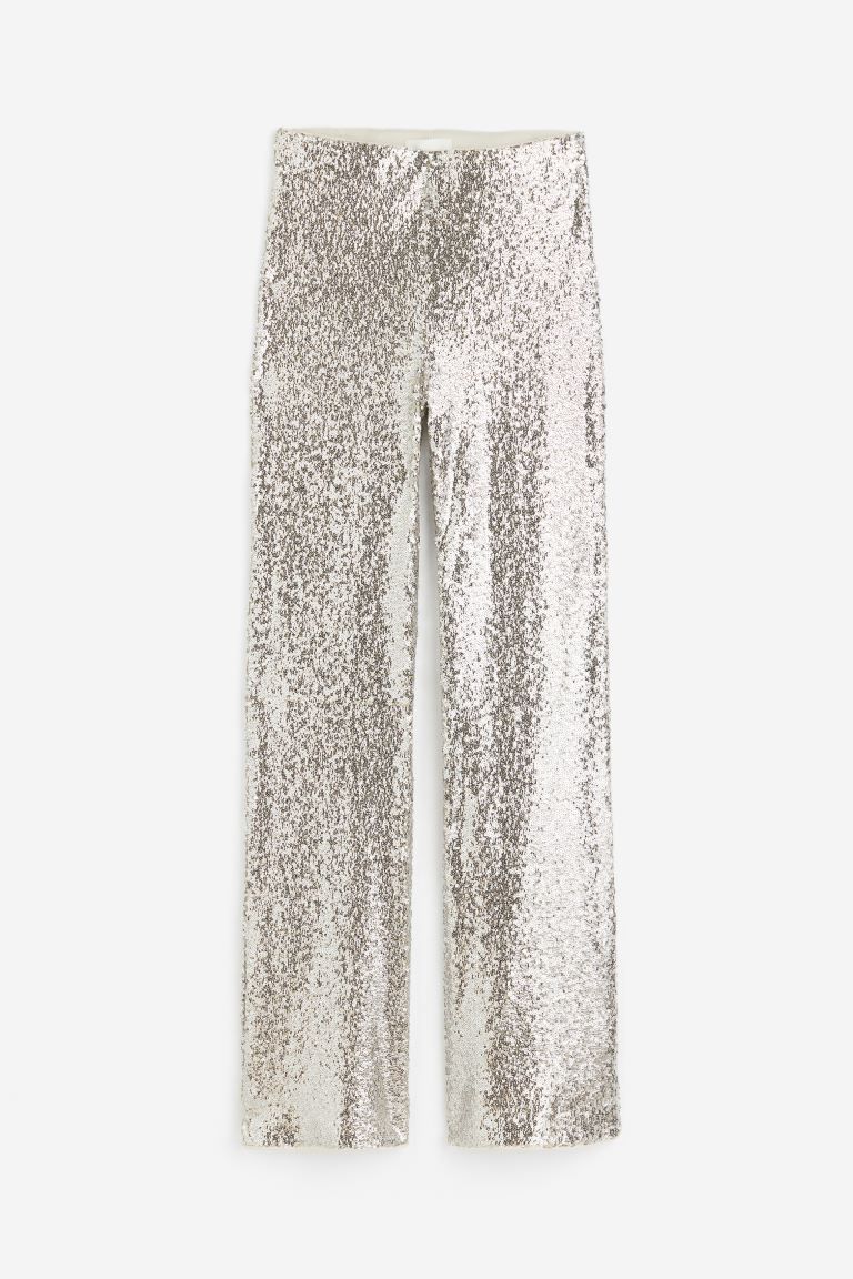 Sequined Pants - Silver-colored - Ladies | H&M US | H&M (US)