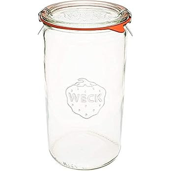 Weck Jar 974 - 1.5L Glass Jars with Large Storage Capacity - Preserving Jars with Airtight Lids S... | Amazon (US)