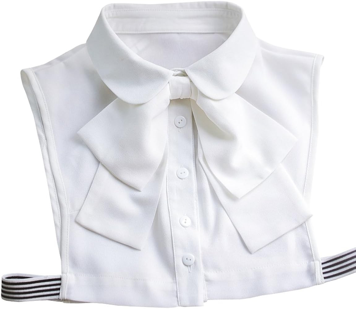 Shinywear Korean Women White Detachable Bow False Shirt Doll Collar Blouse Dickey | Amazon (US)