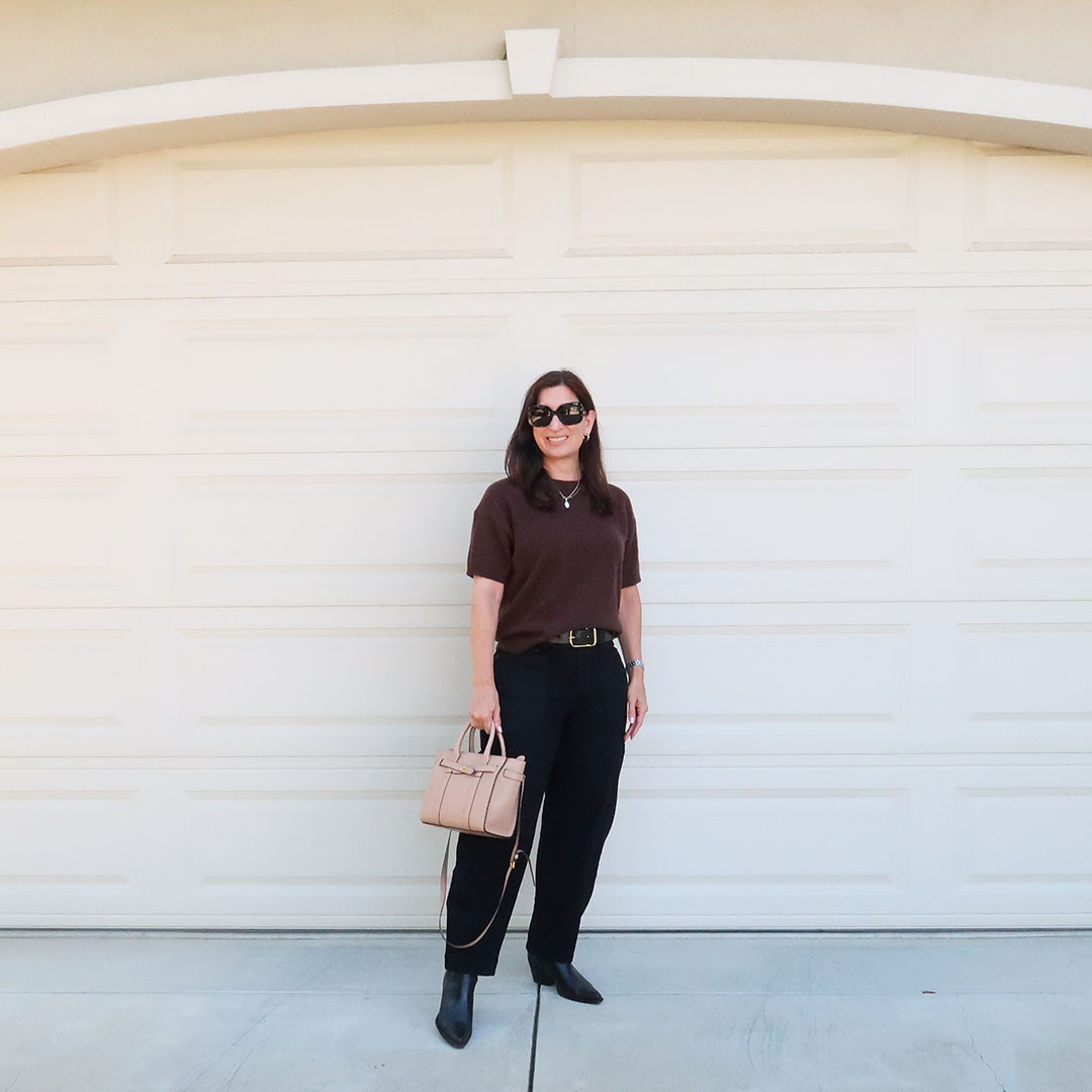 Slouchy jeans outfit for fall, yes please! These jeans are so soft and comfy, plus they aren't too long, so I can wear them with flats. Love that! 

 #LTKootd #LTKOver40 #LTKPetite