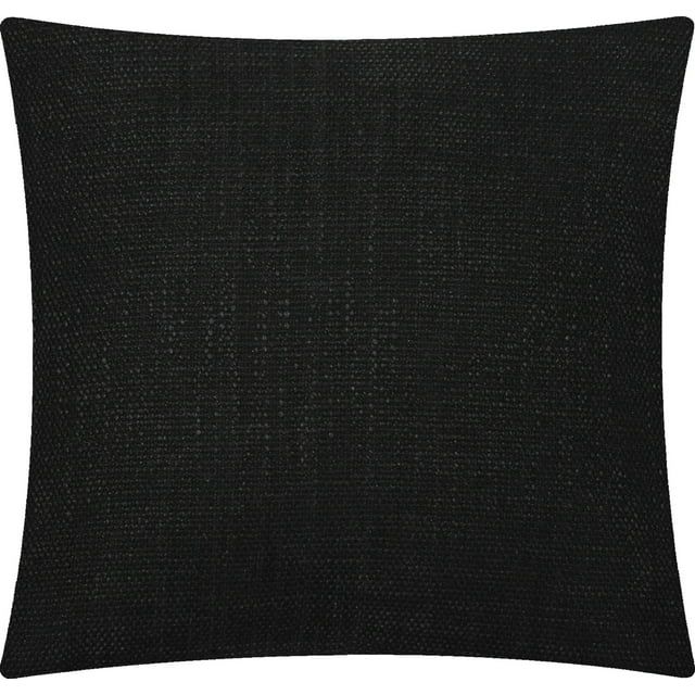 Mainstays Solid Texture Polyester Square Decorative Throw Pillow, 18" x 18", Black | Walmart (US)