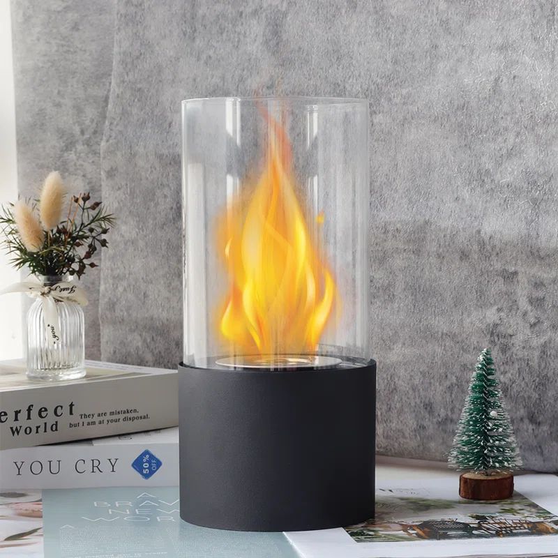 Metal Bio-Ethanol Outdoor Tabletop Fireplace with Flame Guard | Wayfair North America