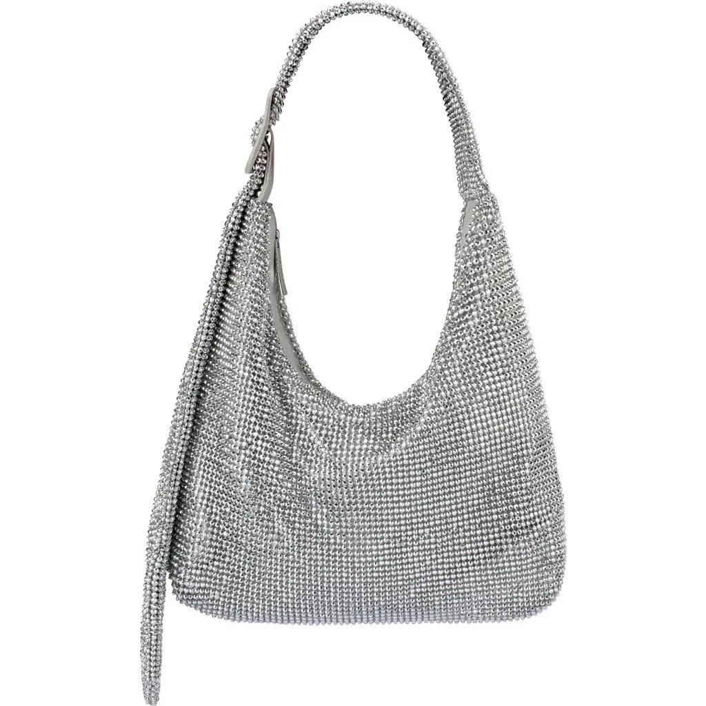Olga Berg Calypso Crystal Mesh Shoulder Bag in Silver at Nordstrom | Nordstrom
