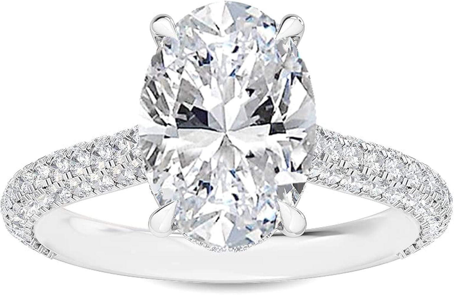 Houston Diamond District 1 to 5 Carat Oval, Round Cut LAB GROWN Diamond Vintage Engagement Ring (... | Amazon (US)