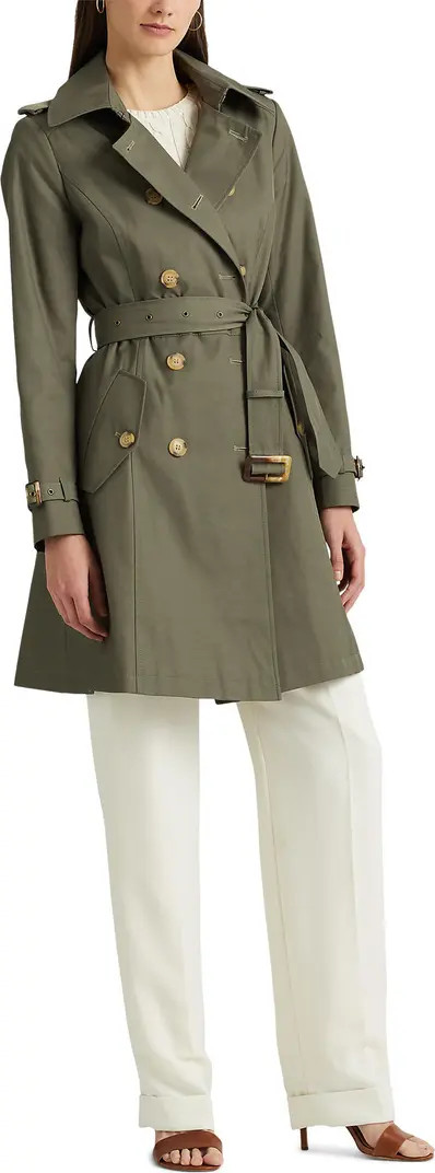 Double Breasted Water Repellent Cotton Blend Trench Coat | Nordstrom