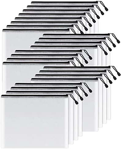 SUNEE Mesh Zipper Pouch 9x13 in (Black, 24 Packs),Extra Large Water-Resistant Zip Bag for School ... | Amazon (US)