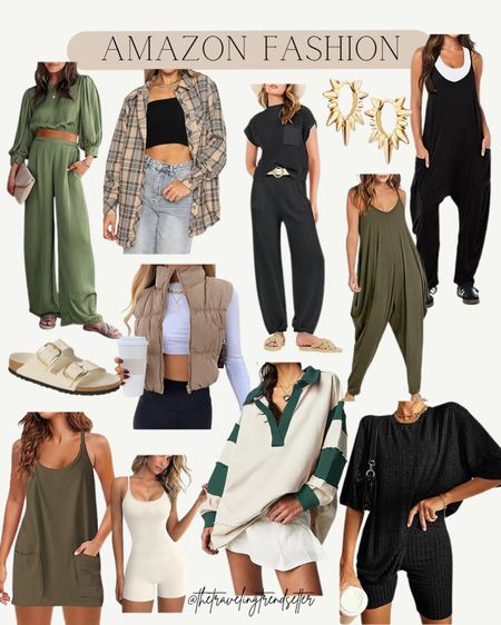 Amazon fashion must haves for fall - sandals - looks for less - free people look a likes - jumper - romper - two piece set - earrings - vest - flannel - shacket - travel - comfy - casual fall outfit - fall winter - business casual - travel outfit idea 

#LTKstyletip #LTKworkwear #LTKfindsunder50