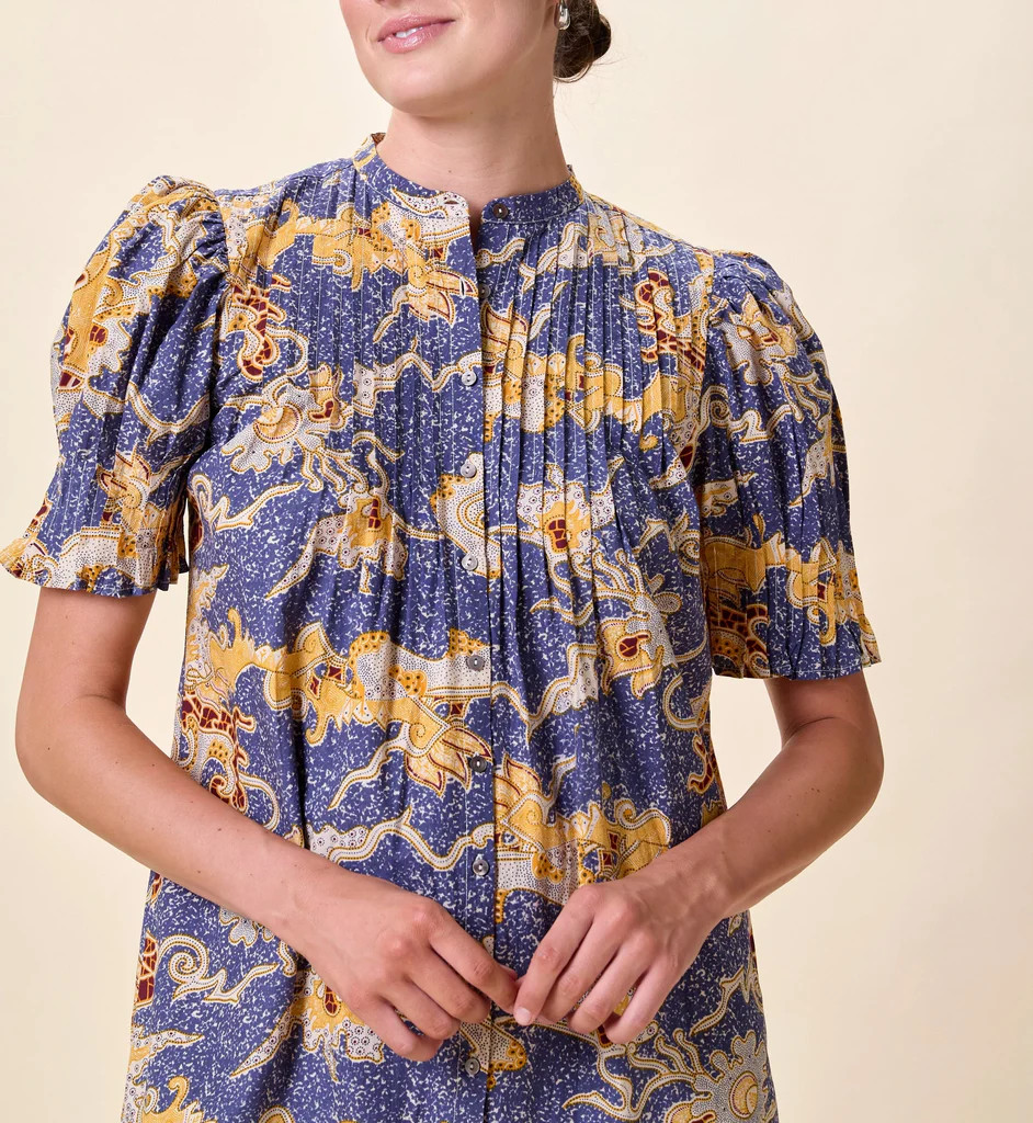 Nadia Mini Dress | Blue Castello | Cleobella