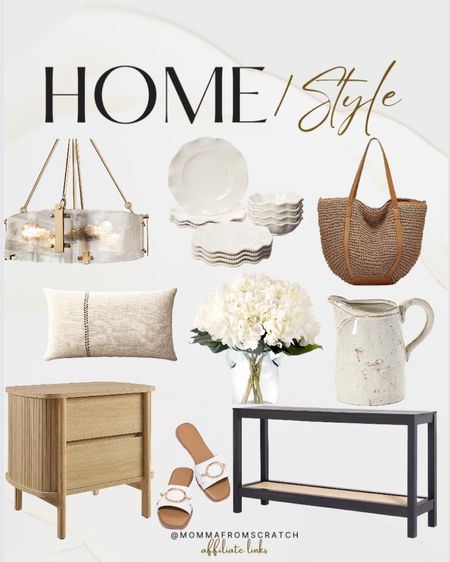 Amazon home decor and fashion finds! Summer style, nightstand, wood table, target console, hydrangeas, flowers, lighting, dishes, Tote bag, vases, pillows. 

#LTKhome #LTKstyletip #LTKfindsunder100
