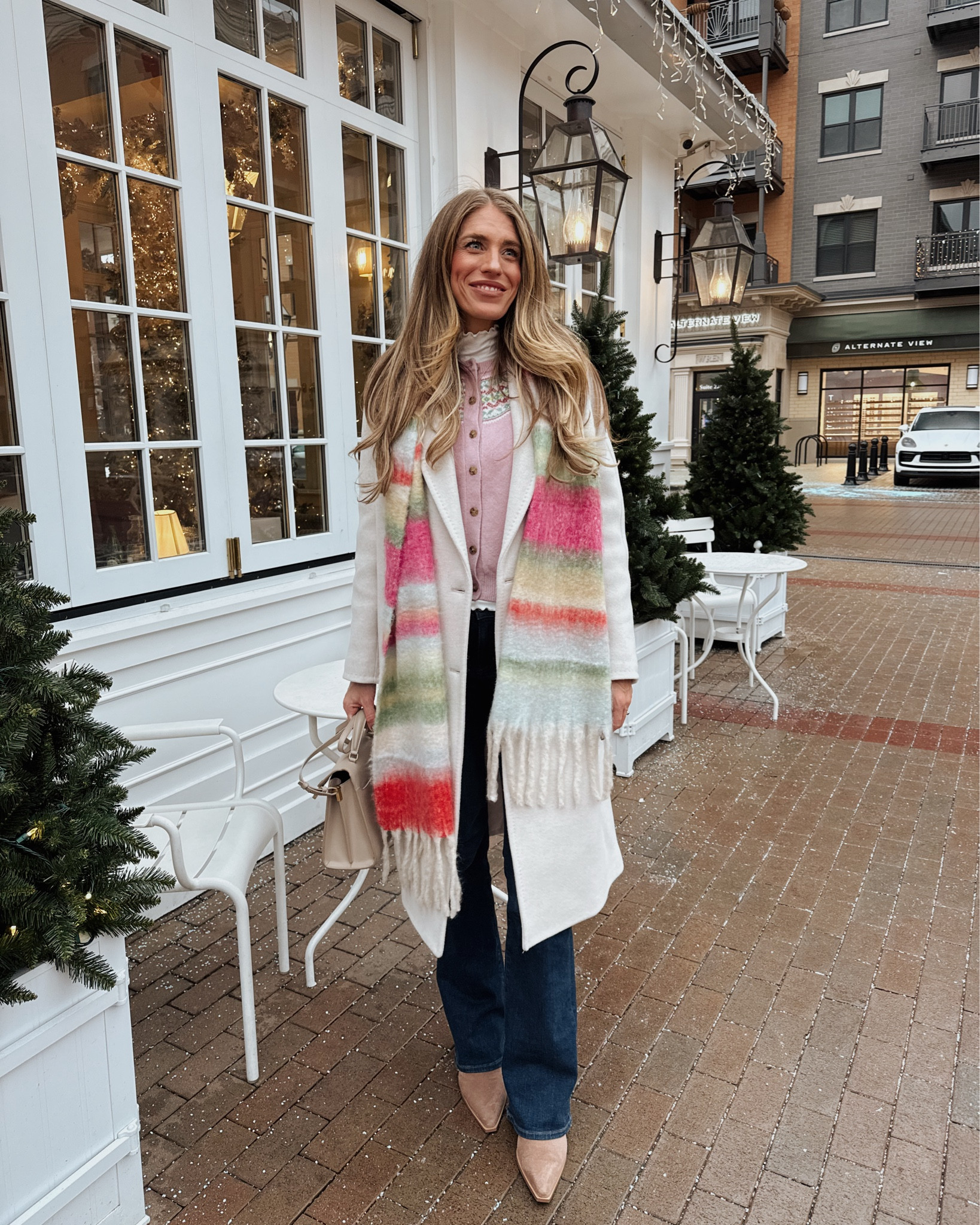 Holiday party outfit for brunch
Size smalls in top
Wearing my true size 27 long in jeans. SUPER STRETCHY! Fit the bump and so comfy
Size medium in coat to layer thick sweaters under 
Scarf is old from gap



Holiday look, fair isle, boot cut jeans, j crew, tall girl friendly, Long inseam, Christmas sweater

#LTKTall #LTKHoliday #LTKootd