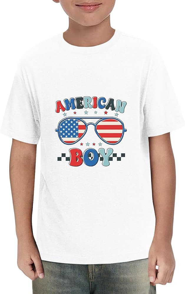 ZDC Boys Short Sleeve T Shirts Kids Summer Crewneck Tops Loose Fit Basic Tees 5-14 Years | Amazon (US)