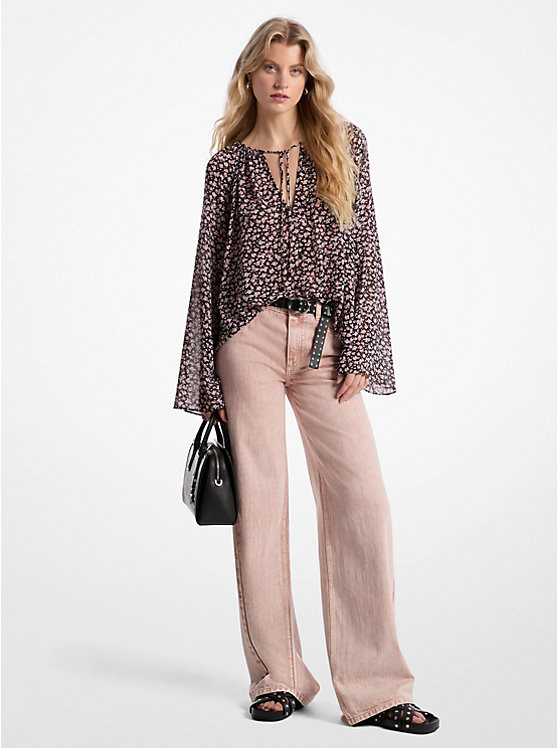 Garment-Dyed Wide Leg Jean | Michael Kors US