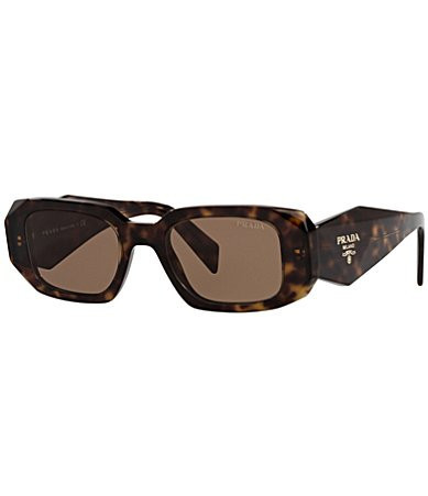 Prada Unisex PR17WS 49mm Tortoise Rectangle Sunglasses - Dark Tortoise | Dillard's