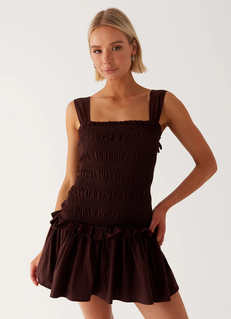 Tenielle Mini Dress - Brown | Peppermayo (Global)