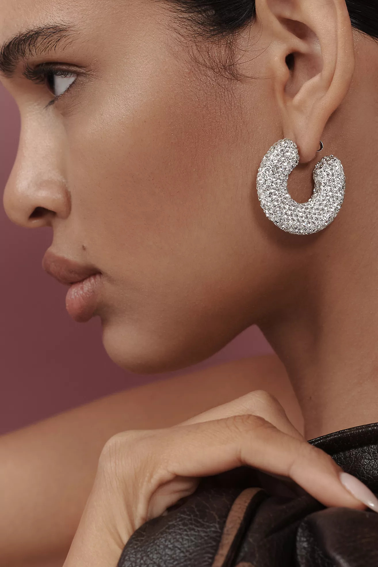 Pavé Hoop Earrings | Anthropologie (US)