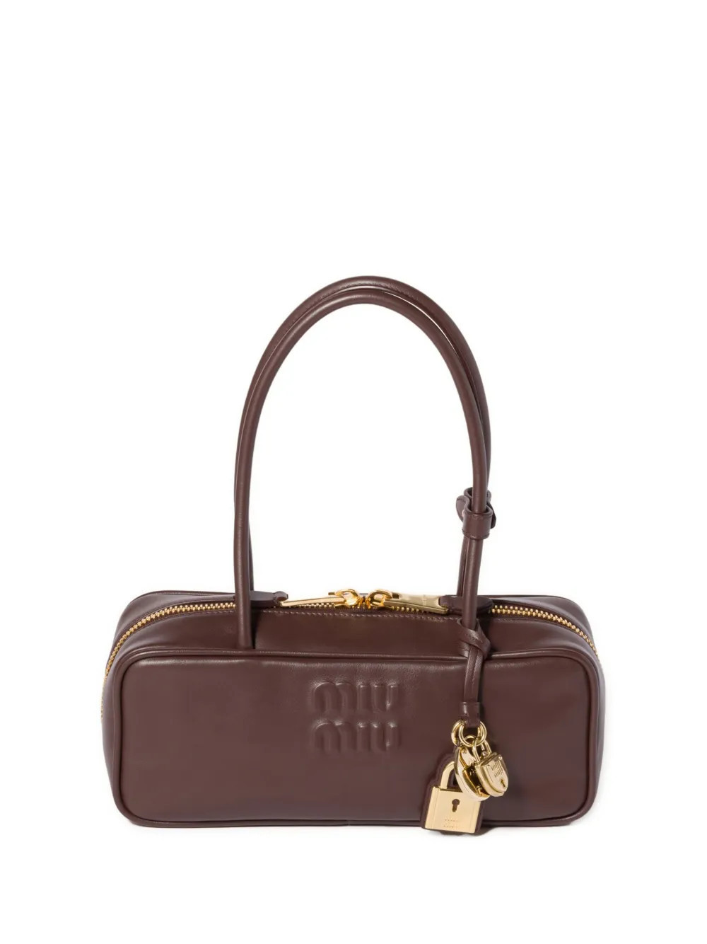 Miu Miu Beau leather bag - Brown | Farfetch Global