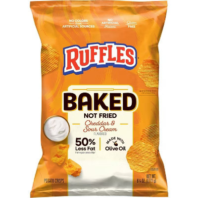 Ruffles Oven Baked Cheddar & Sour Cream Potato Chips - 6.25oz | Target